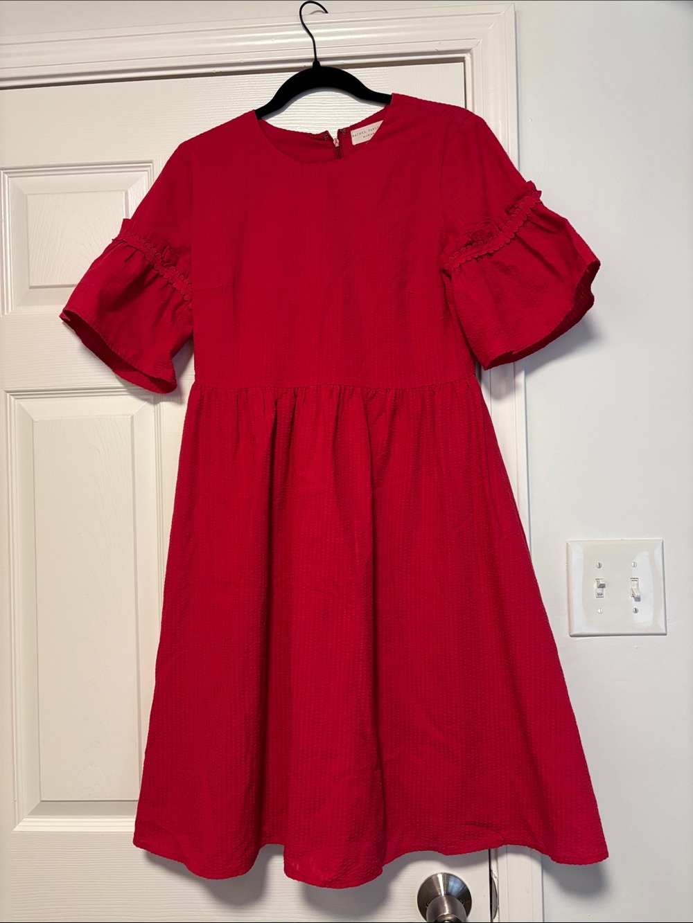 Rachel Parcell Red Ruffle Sleeve A-Line Dress